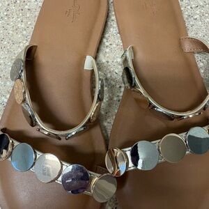 Metal Disc Detail Women's Sandals - Silver Accents Universal Thread sandals
